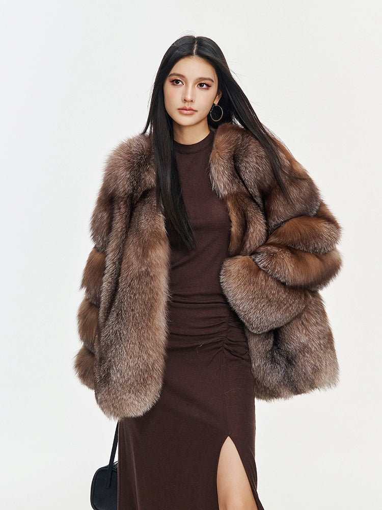 Limited to 50 pieces [Seine Riverbank] SAGA whole leather fox fur coat -78