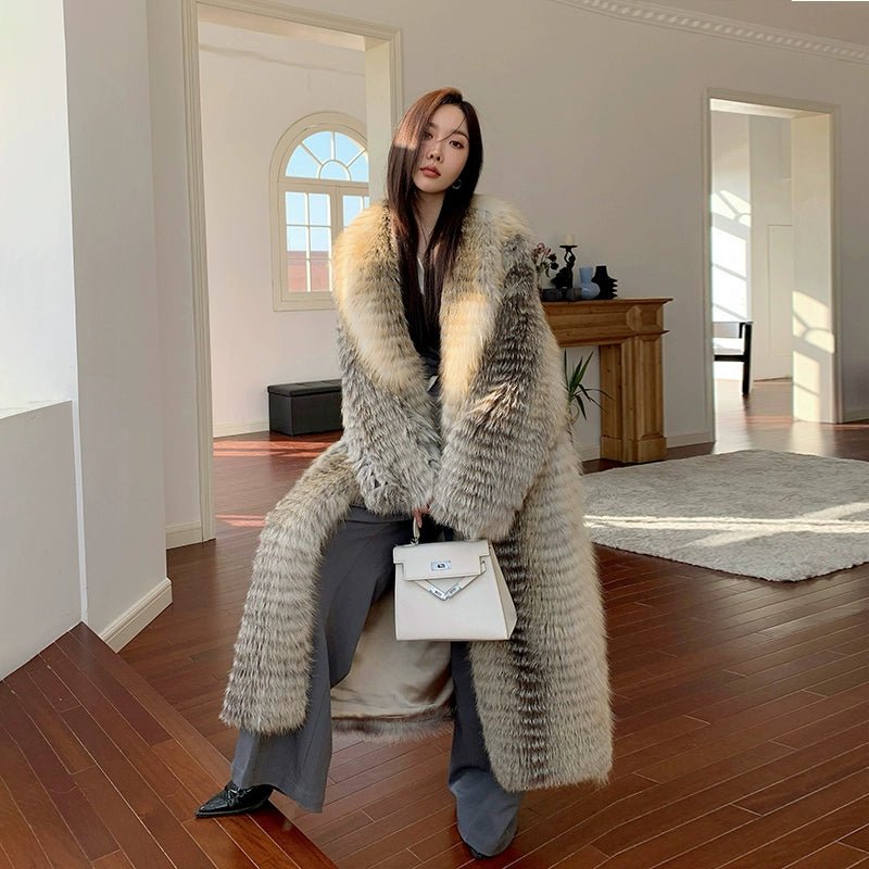 [Gilded Paris] Imported Jindao fox fur long women's fur coat - YZ24 - INNZEA