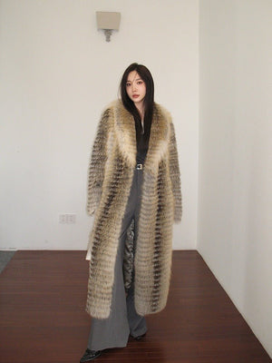 [Gilded Paris] Imported Jindao fox fur long women's fur coat - YZ24 - INNZEA