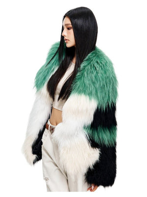 【Glimmer Forest】Rare marble fox fur mid - length women's fur coat - YZ23 - INNZEA