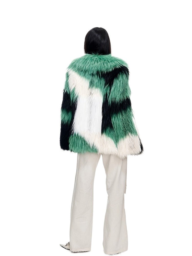 【Glimmer Forest】Rare marble fox fur mid - length women's fur coat - YZ23 - INNZEA