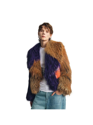 【Hathaway】 Designer Red Fox Fur Large Lapel Short Women's Fur Coat - YZ20 - INNZEA