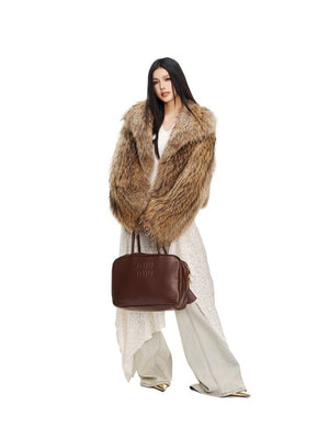 【Lillian】 Raccoon fur braided square collar women's short fur coat - YZ29 - INNZEA