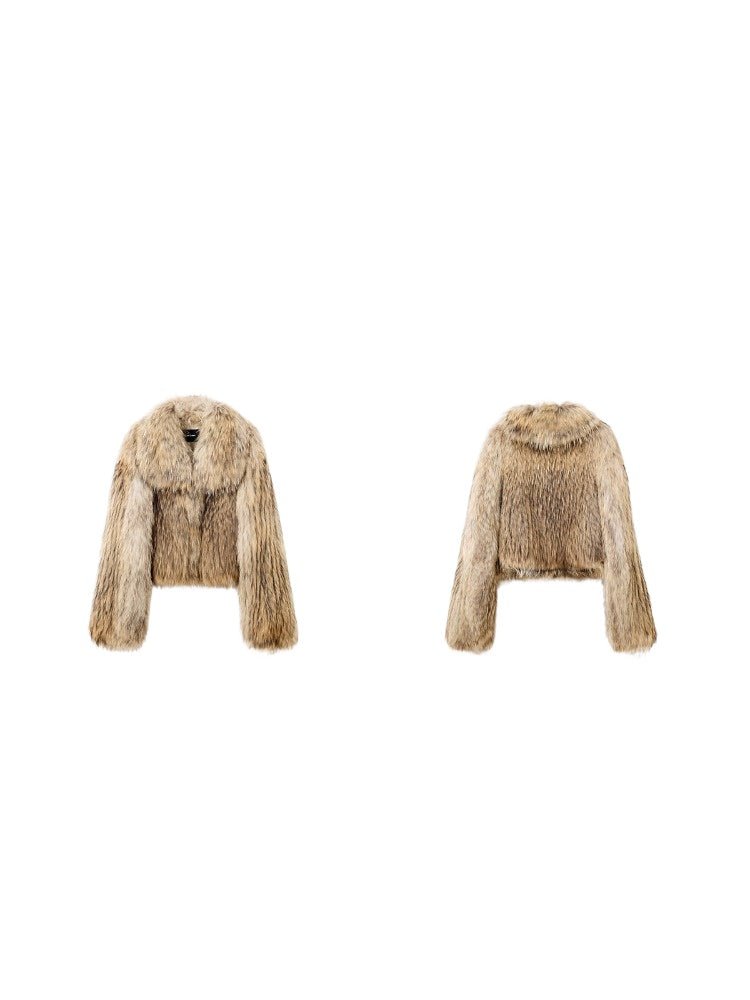 【Lillian】 Raccoon fur braided square collar women's short fur coat - YZ29 - INNZEA