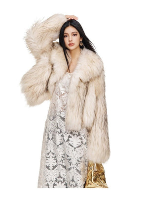 【Lillian】 Raccoon fur braided square collar women's short fur coat - YZ29 - INNZEA