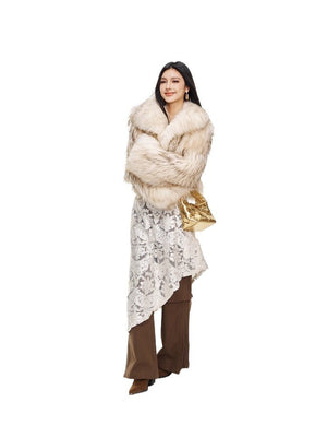 【Lillian】 Raccoon fur braided square collar women's short fur coat - YZ29 - INNZEA