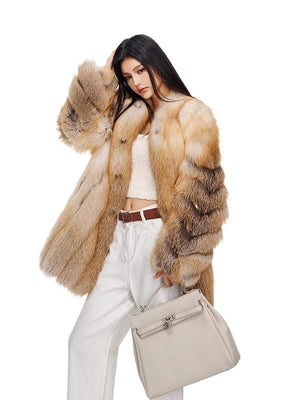 【Luxury Beauty】 Fox Fur Women's Fur Jacket - YZ06 - INNZEA