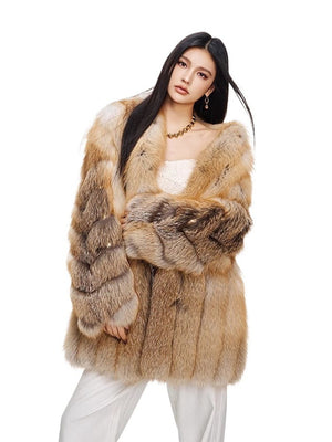 【Luxury Beauty】 Fox Fur Women's Fur Jacket - YZ06 - INNZEA