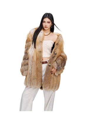 【Luxury Beauty】 Fox Fur Women's Fur Jacket - YZ06 - INNZEA