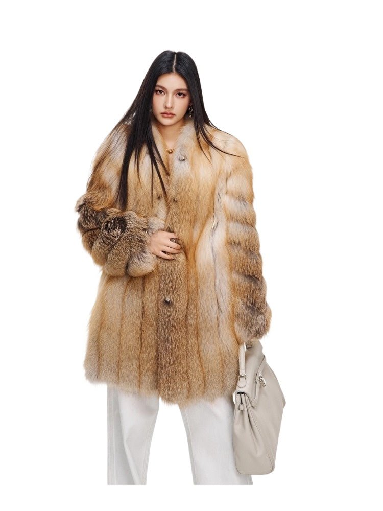 【Luxury Beauty】 Fox Fur Women's Fur Jacket - YZ06 - INNZEA