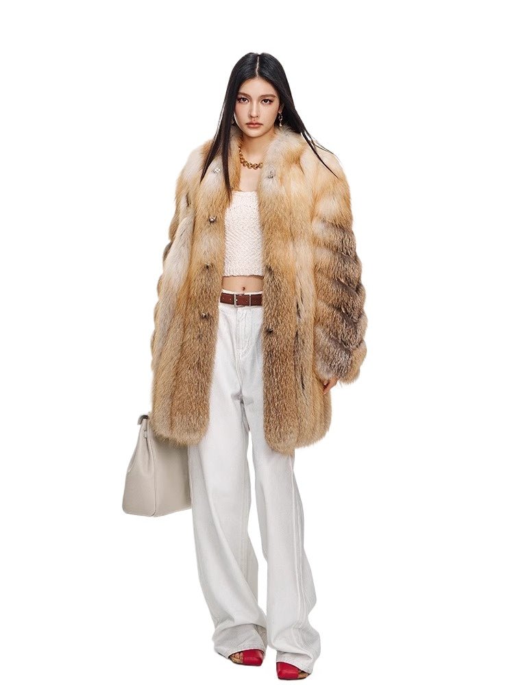 【Luxury Beauty】 Fox Fur Women's Fur Jacket - YZ06 - INNZEA