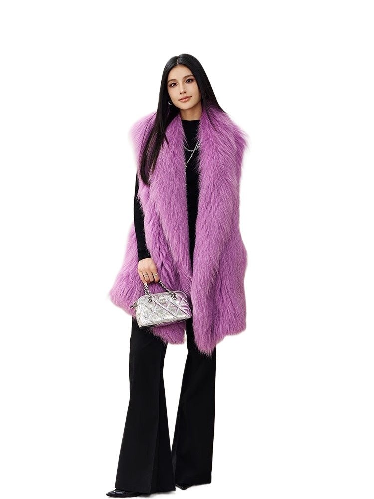 [Rose of Sharon] Rare fox fur women's fur vest jacket - YZ17 - INNZEA