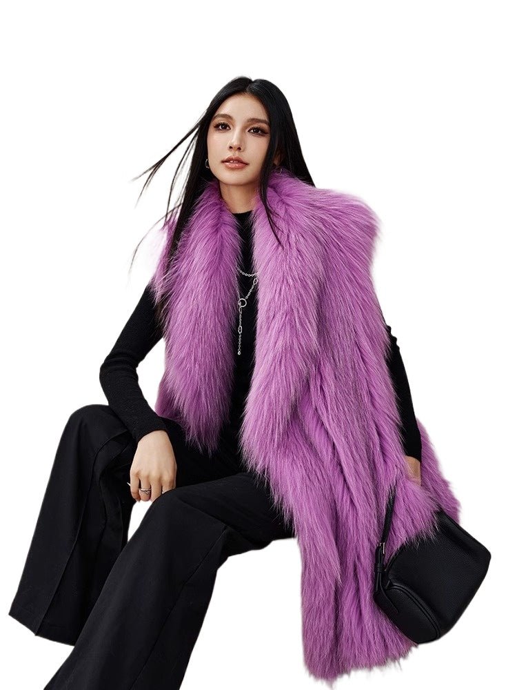 [Rose of Sharon] Rare fox fur women's fur vest jacket - YZ17 - INNZEA