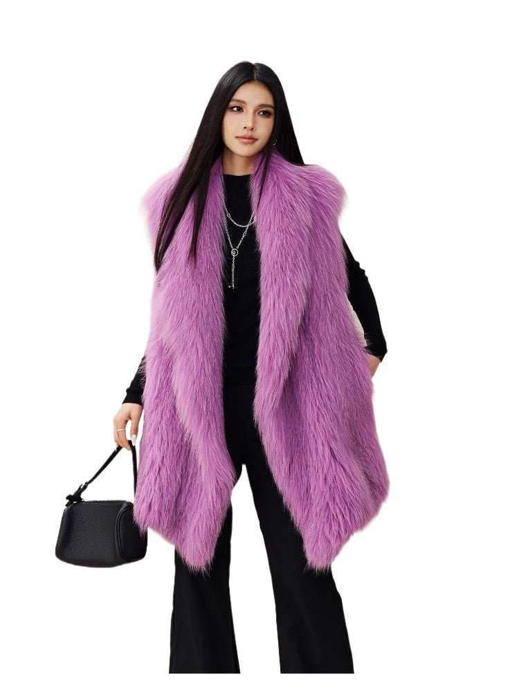 [Rose of Sharon] Rare fox fur women's fur vest jacket - YZ17 - INNZEA