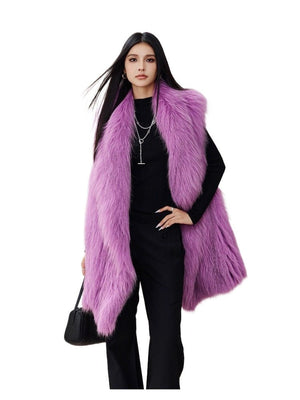 [Rose of Sharon] Rare fox fur women's fur vest jacket - YZ17 - INNZEA