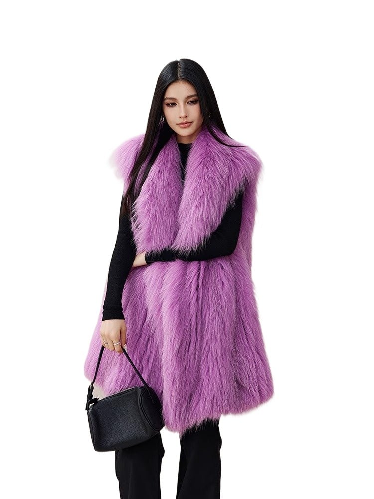 [Rose of Sharon] Rare fox fur women's fur vest jacket - YZ17 - INNZEA